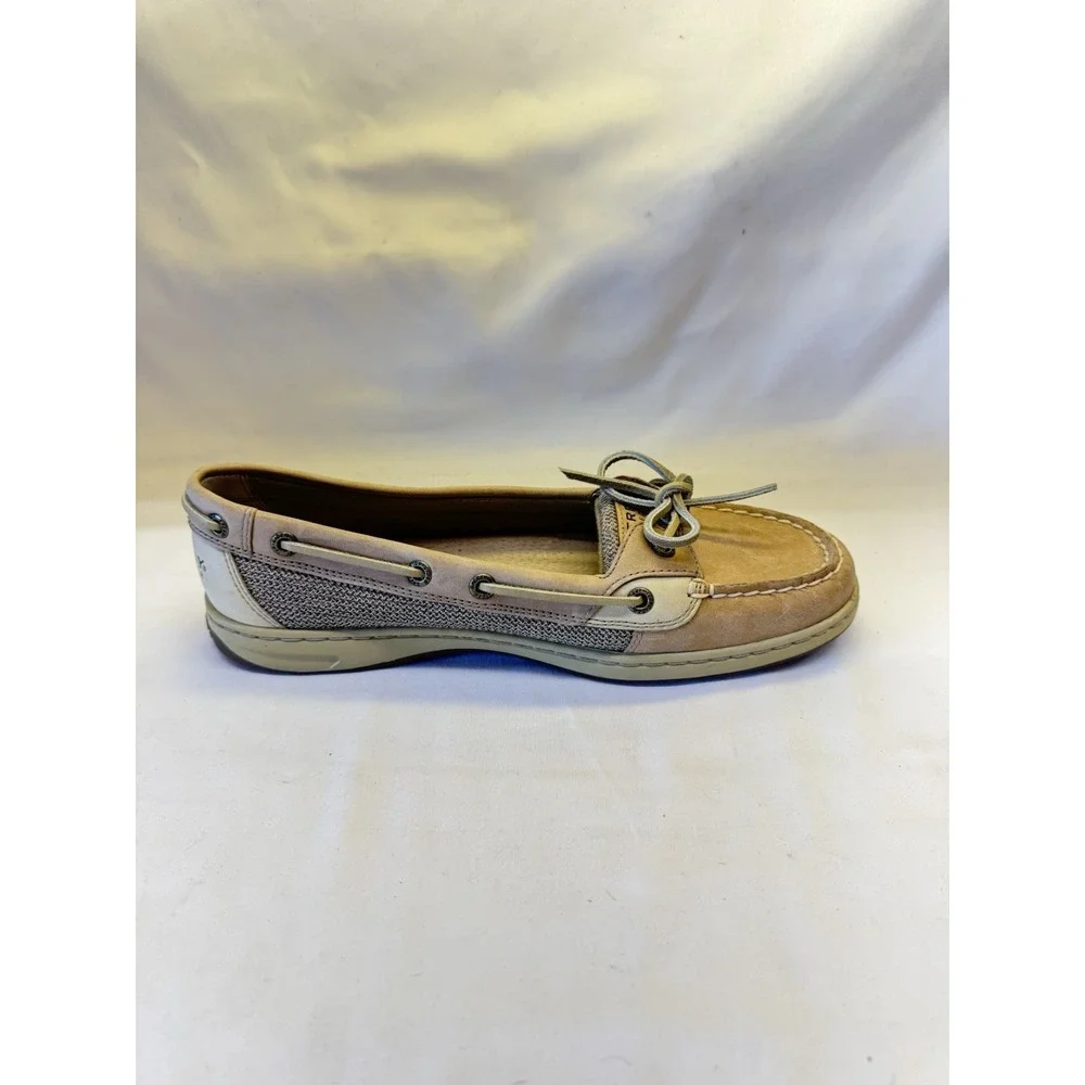 Sperry Top Spider Boat Shoe Women's Size 9.5 Angelfish 9102047 Beige & Tan Mesh